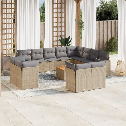 Patio Sofa Set 12-személyes Keverék bézs és világos szürke