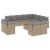 Patio Sofa Set 12-személyes Keverék bézs és világos szürke
