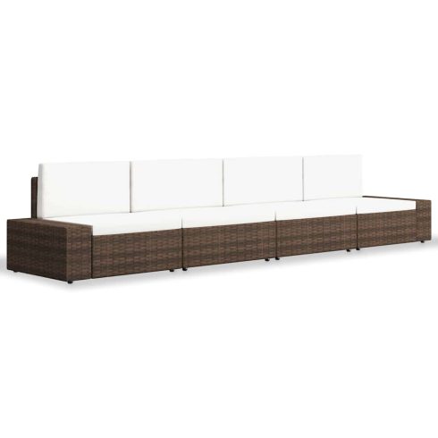4 részes barna polyrattan kerti ülőgarnitúra