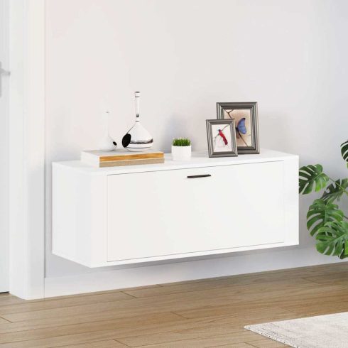Fehér szerelt fa fali cipőszekrény 100 x 35 x 38 cm