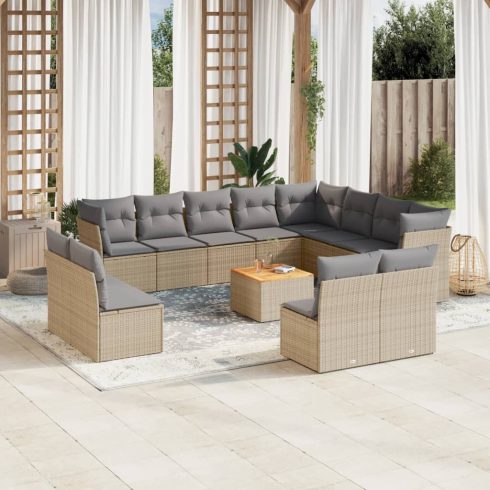 Patio Sofa Set 12-személyes Keverék bézs és világos szürke
