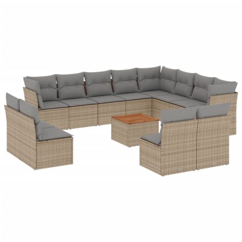 Patio Sofa Set 12-személyes Keverék bézs és világos szürke