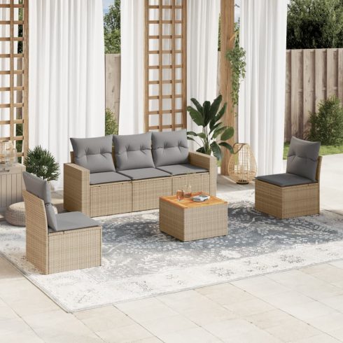 Patio Sofa Set 5-személyes Keverék bézs és világos szürke