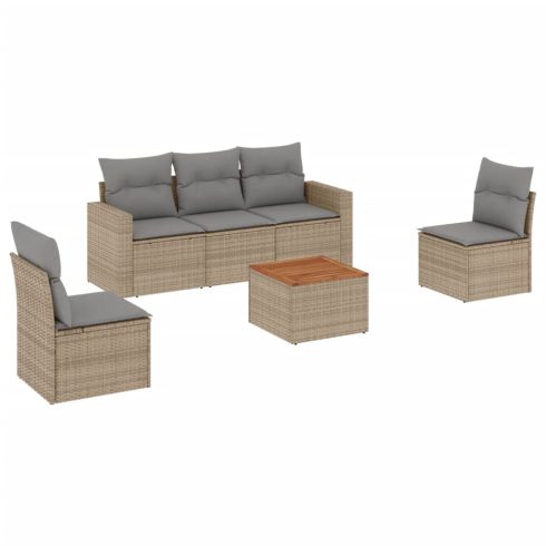 Patio Sofa Set 5-személyes Keverék bézs és világos szürke