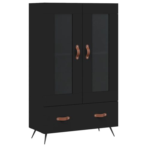 Fekete szerelt fa magasszekrény 69,5 x 31 x 115 cm