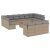 Patio Sofa Set 13-személyes Keverék bézs és világos szürke