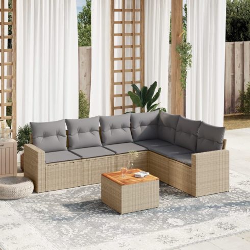 Patio Sofa Set 6-személyes Bézs és szürke keverék