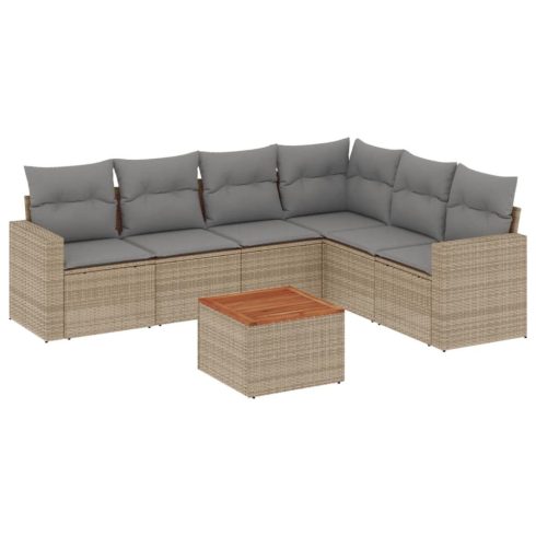 Patio Sofa Set 6-személyes Bézs és szürke keverék