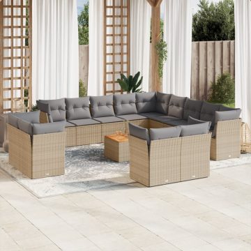   Patio Sofa Set 7-személyes Keverék bézs és világos szürke