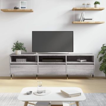   Szürke sonoma színű szerelt fa TV-szekrény 150x30x44,5 cm