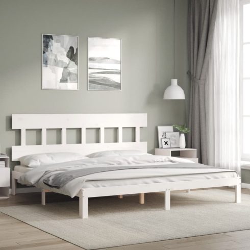 Fehér tömör fenyőfa ágy matrac nélkül 200 x 200 cm