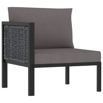   Antracitszürke polyrattan sarokkanapé-elem jobb oldali karfával