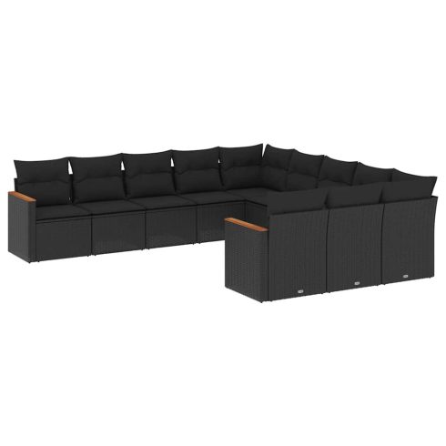 Patio Sofa Set 11-személyes Black