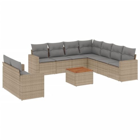 Patio Sofa Set 9-személyes Keverék bézs és világos szürke