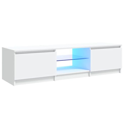 Fehér TV-szekrény LED lámpákkal 140 x 40 x 36 cm