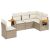 Patio Sofa Set 5-személyes Beige and Cream