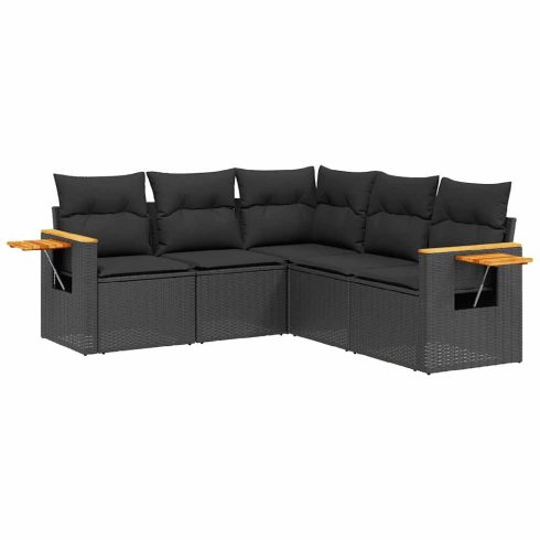 Patio Sofa Set 5-személyes Black