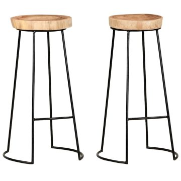 2 db tömör akácfa bárszék