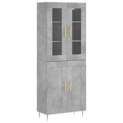 Betonszürke szerelt fa magasszekrény 69,5 x 34 x 180 cm