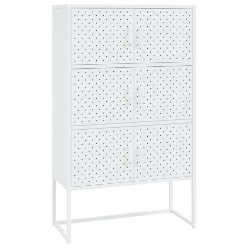 Fehér acél magasszekrény 80 x 35 x 135 cm