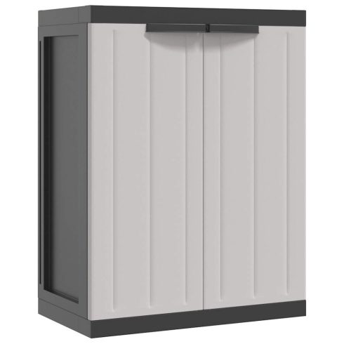 Szürke és fekete PP kültéri tárolószekrény 65 x 37 x 85 cm