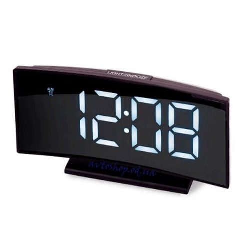 Ívelt Tükör Kijelzős Digitális Ébresztő Óra Asztali Hőmérő Ébresztős