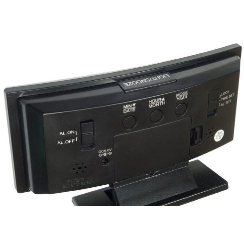 Ívelt Tükör Kijelzős Digitális Ébresztő Óra Asztali Hőmérő Ébresztős