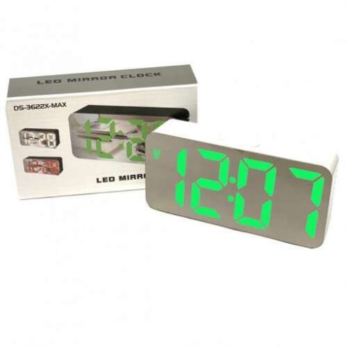 Tükrös Kerekített Sarok Design LED Digitális ébresztő óra - DS-3622L