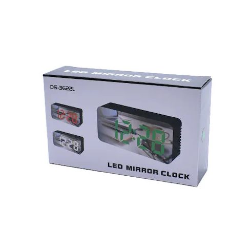 Tükrös Kerekített Sarok Design LED Digitális ébresztő óra - DS-3622L