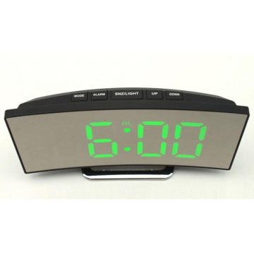   Tükrös Íves Design LED Digitális ébresztő óra - DT-6507
