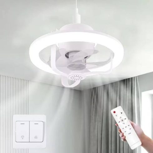 LED Csillár Lámpa Ventilátorral E27 Fehér Erős Fény Izzó