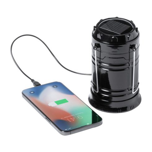 Camper Napelemes Kemping Lámpa Akkus Solar USB Telefon Töltővel Elemes Biztonsági Funkcióval