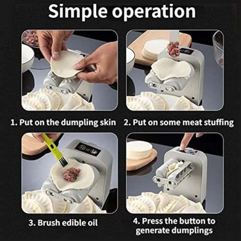 Gombóc készítő automata, elektromos, USB töltéssel, fehér