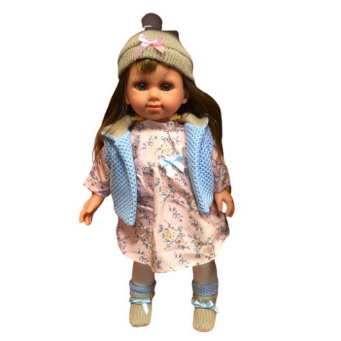 Pretty Girl Magyarul Beszélő és Éneklő Hajas Ruhás Baba Lány Csinos Téli Öltözetben