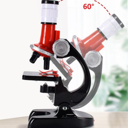 Gyermek mikroszkóp, 1200x, LED lámpával, komplett készlet, tartozékokkal 