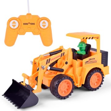   HONG FENG HF-2033A-8 Rc Távirányítós Kotró Gép Kotrógép Markoló Munkagép Játék Építőkockás Figurával Akkus 3.6V NiCd