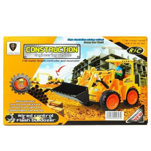 HONG FENG HF-2033A-8 Rc Távirányítós Kotró Gép Kotrógép Markoló Munkagép Játék Építőkockás Figurával Akkus 3.6V NiCd