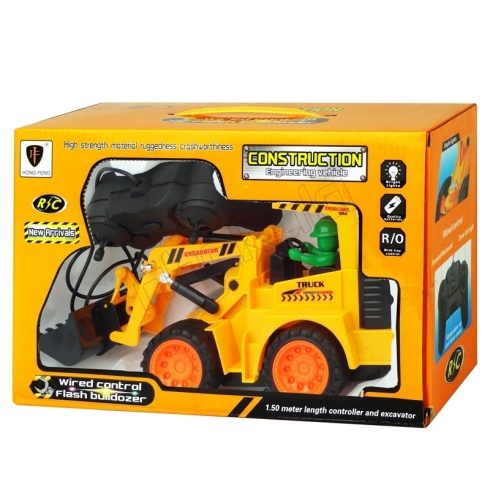 HONG FENG HF-2033A-8 Rc Távirányítós Kotró Gép Kotrógép Markoló Munkagép Játék Építőkockás Figurával Akkus 3.6V NiCd