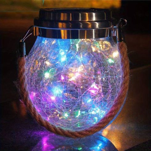 Kötélen Függő, Felakasztható Napelemes 30 LED-es Kerti Lámpa Solar Kempinglámpa Kemping Lámpa Választható Szín