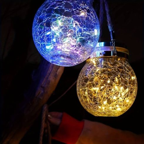 Kötélen Függő, Felakasztható Napelemes 30 LED-es Kerti Lámpa Solar Kempinglámpa Kemping Lámpa Választható Szín