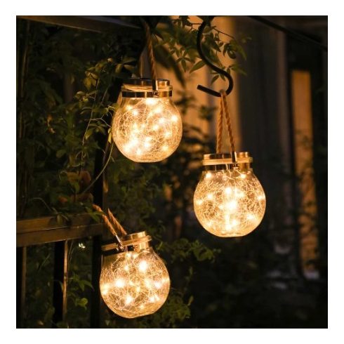 Kötélen Függő, Felakasztható Napelemes 30 LED-es Kerti Lámpa Solar Kempinglámpa Kemping Lámpa Választható Szín