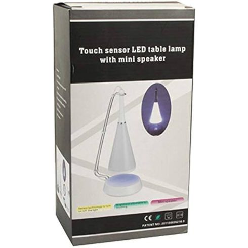  Zenés asztali lámpa BT hangszóróval, érintésvezérlés, újratölthető, 25x9cm