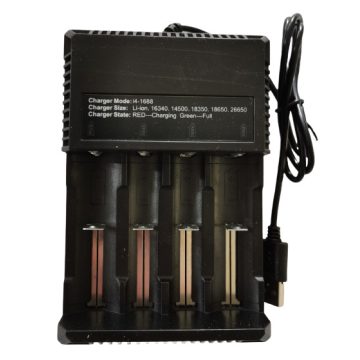   i4 ACD USB univerzális Li-Ion akkutöltő, elemtöltő, AA, AAA, 18650,