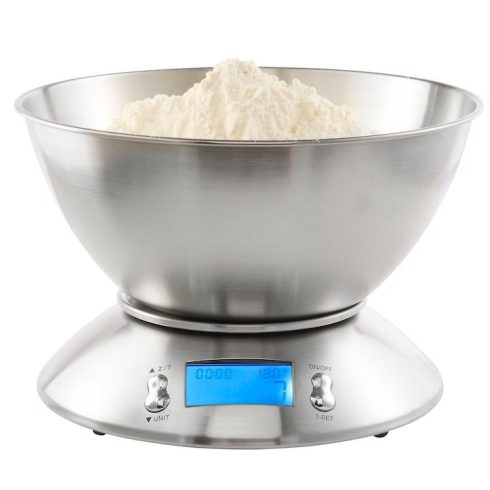 Minőségi Inox Digitális konyhai mérleg nagy rozsdamentes acél tállal Innoliving INN-127, 5 kg