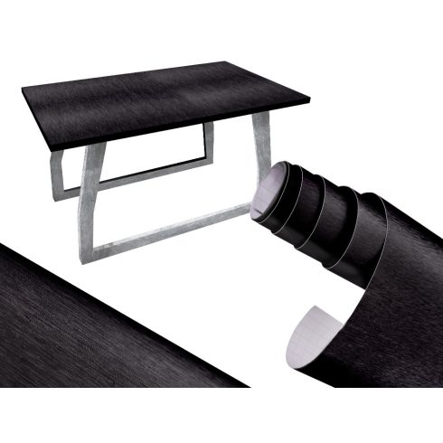 Fóliatekercs metálfényű csiszolt fekete 1,52x30m