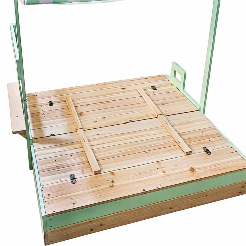 Piaskownica drewniana LULILO Vendo obracany daszek 360° zamykana ławki 120cm