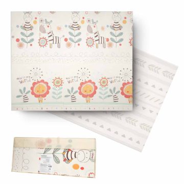   Oktatási kétoldalas összecsukható habszivacs szőnyeg 180x200cm állatmintával