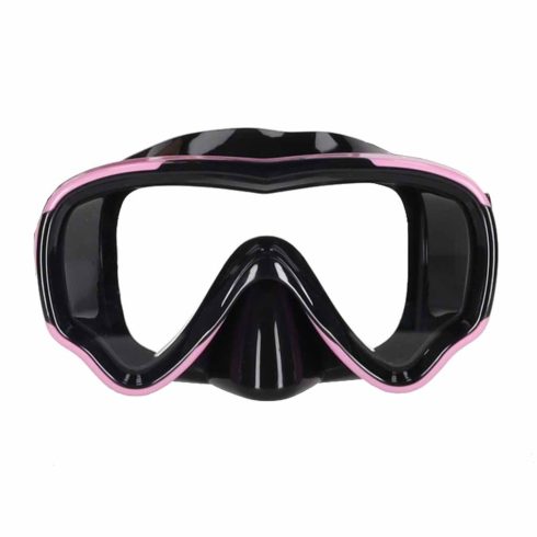 Maska do snurkowania okulary rurka fajka zestaw różowo-czarny