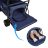   LUARO strandszállító kocsi, összecsukható napellenzővel és hálóval, tengerészkék színű