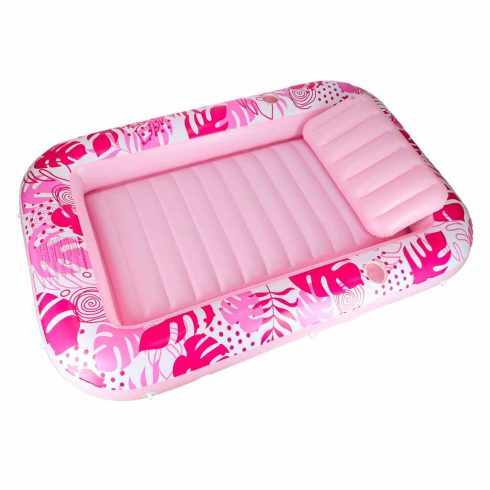 Felfújható úszómatrac, napozóágy rózsaszín párnával